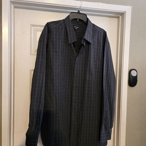 George Men's Navy Checkered Dress Shirt